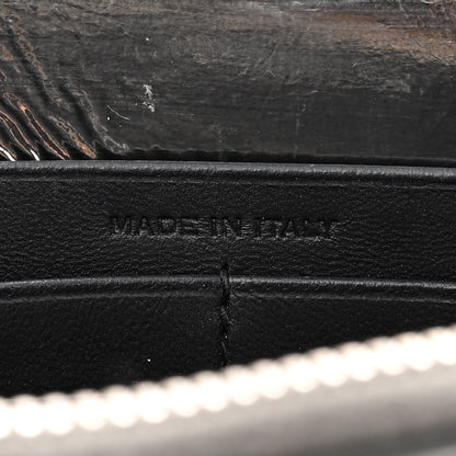 Saint Laurent Metallic Crackled Calfskin Kate Monogram Tassel Chain Wallet Antracite Black 7 of 16