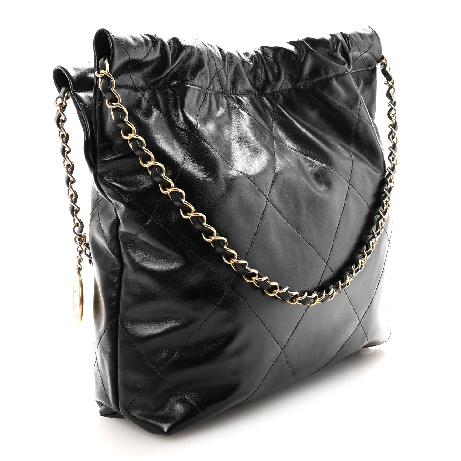 Chanel Shiny Calfskin Quilted Small Chanel 22 Black 4 of 11