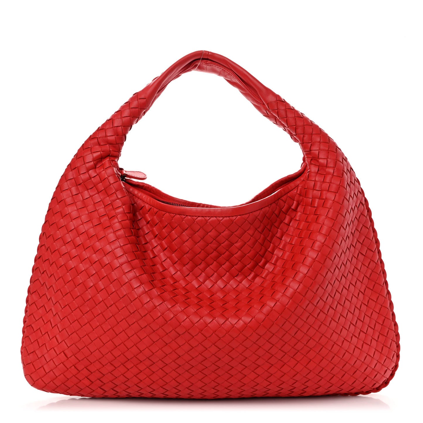Nappa Intrecciato Large Veneta Hobo Red