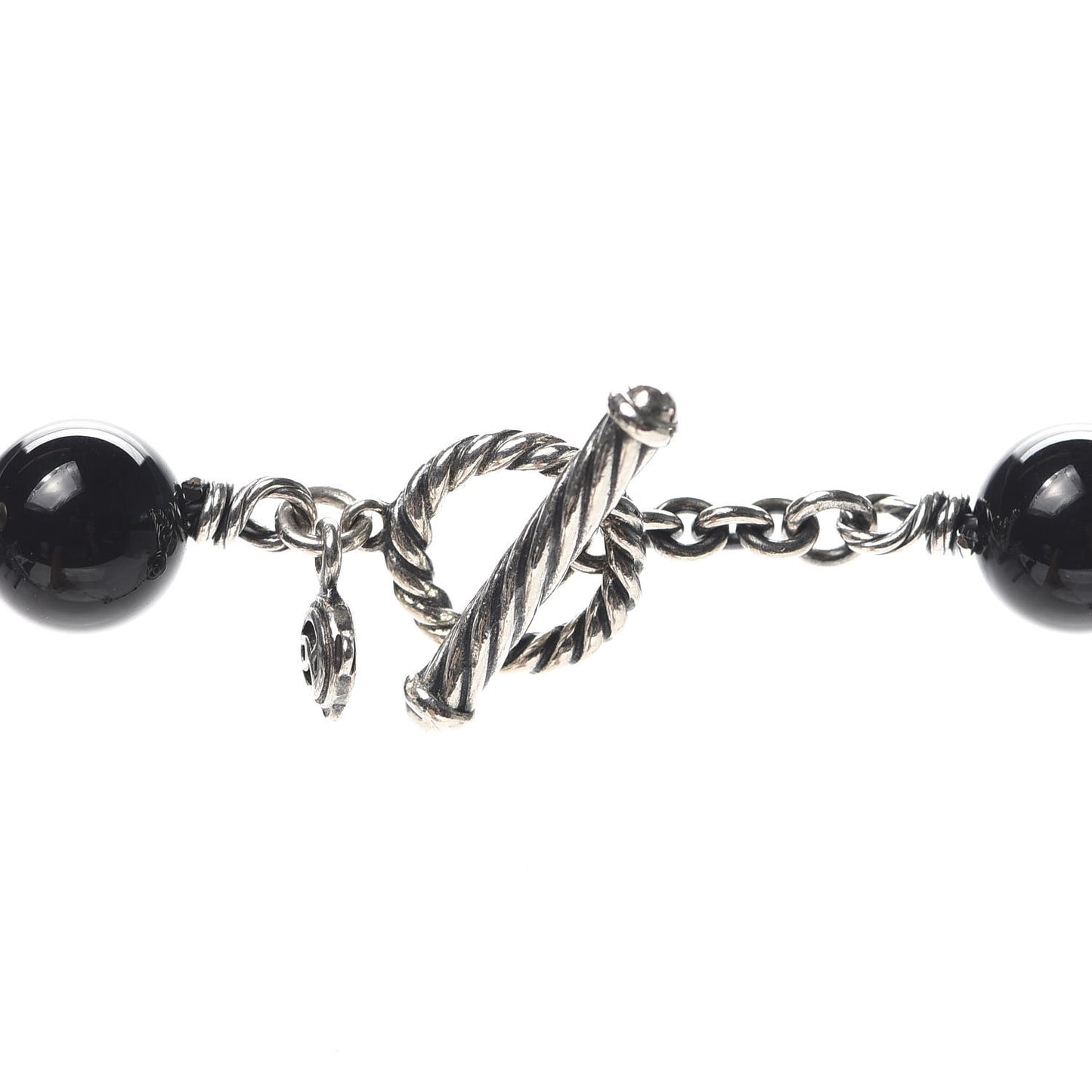 Sterling Silver Black Onyx Pearl Bijoux Necklace