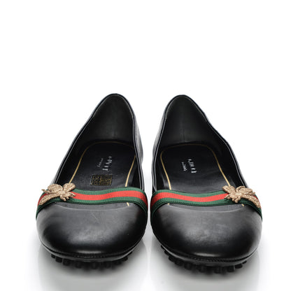 Gucci Calfskin Bayadere Ballerina Flat 38.5 Nero Black 2 of 9