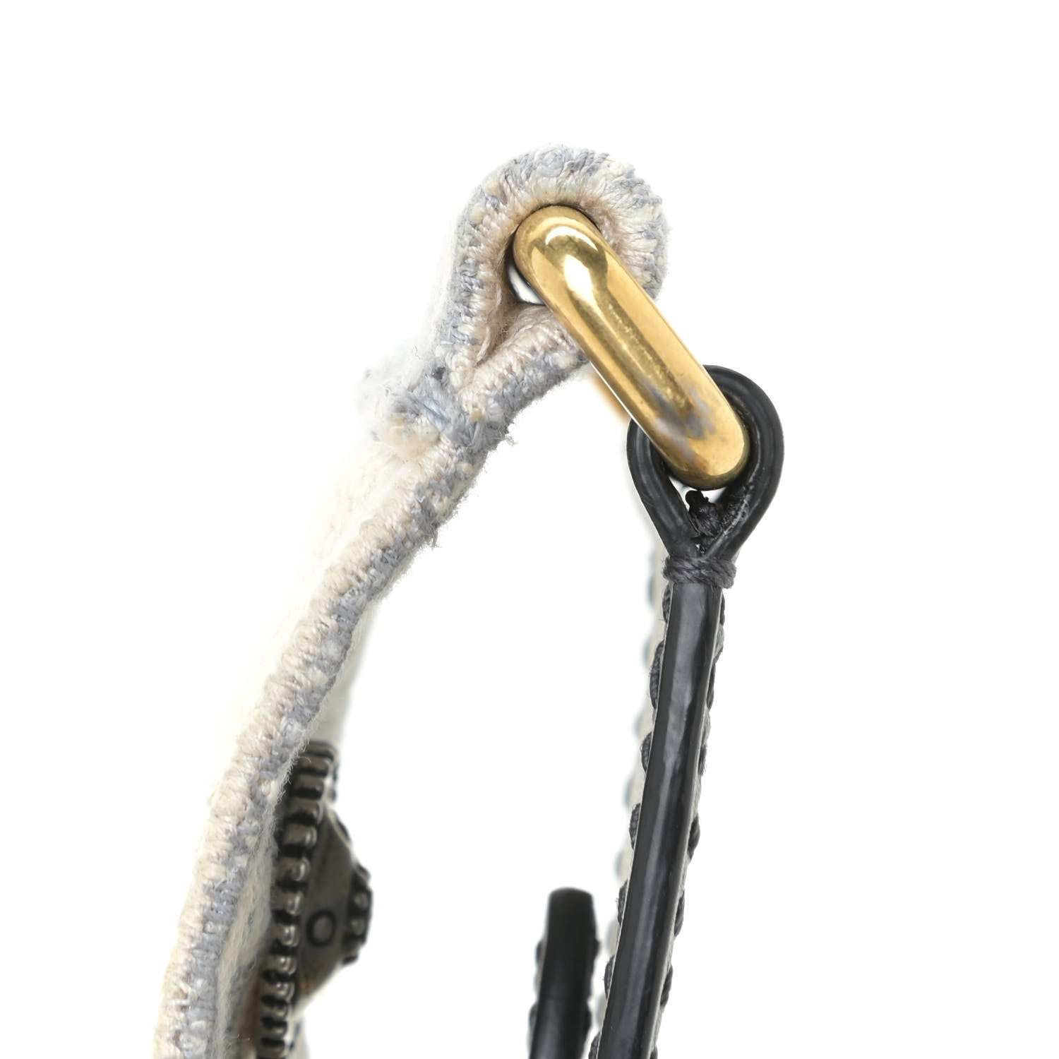 Christian Dior Oblique Studded Shoulder Strap Gris Multicolor 7 of 9