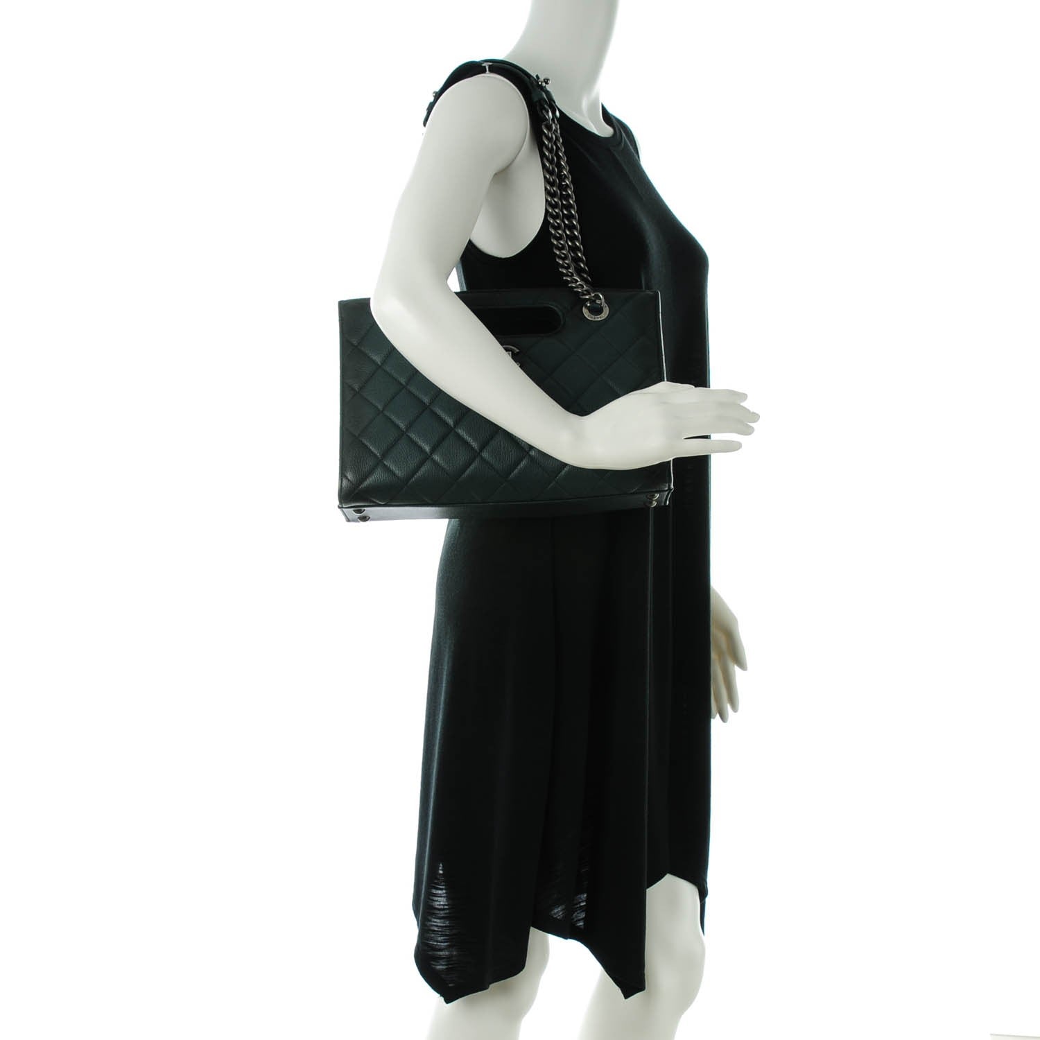 Chanel Faded Goatskin Quilted Large Tote Green 2 of 7