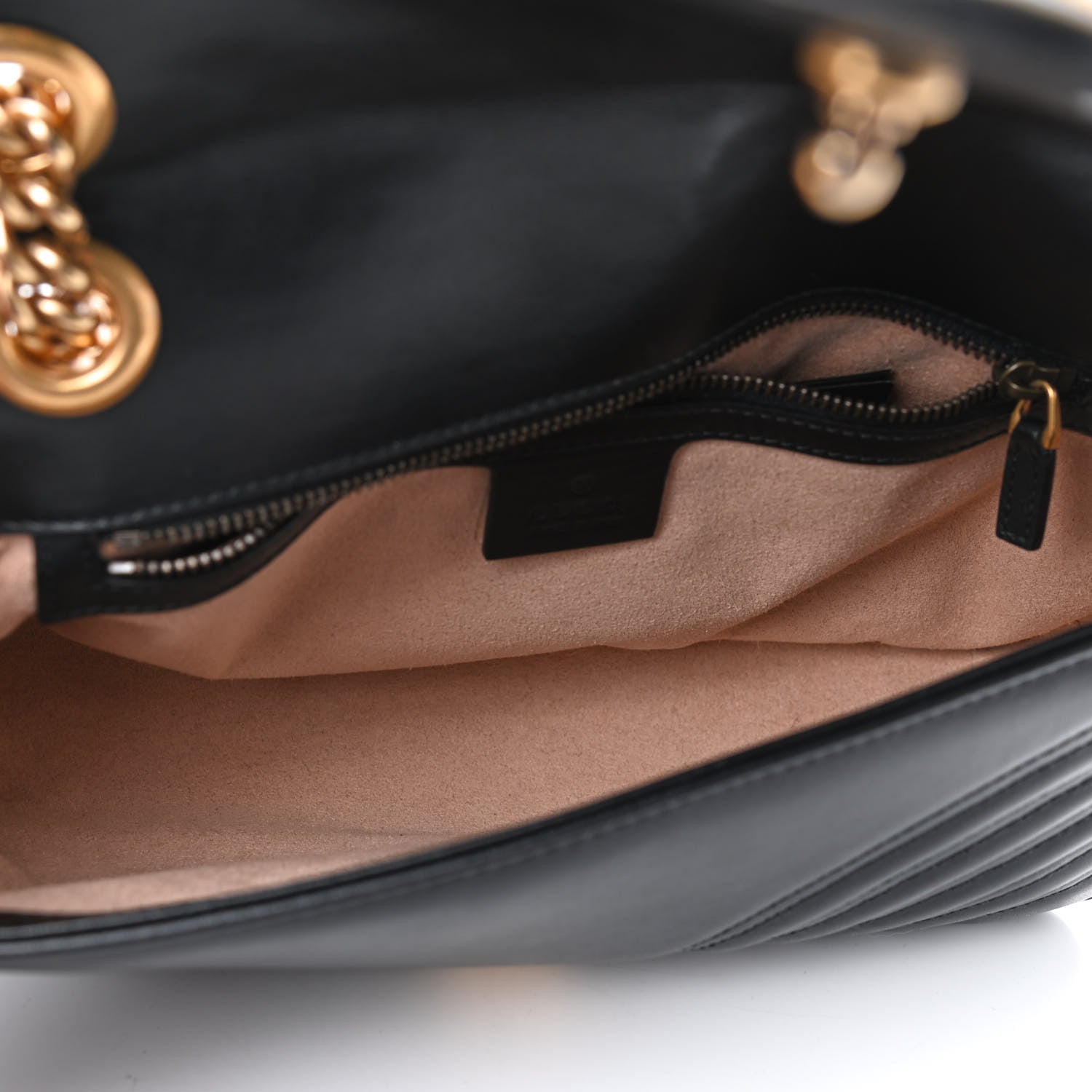 Gucci Calfskin Matelasse Small GG Marmont Shoulder Bag Black 5 of 12