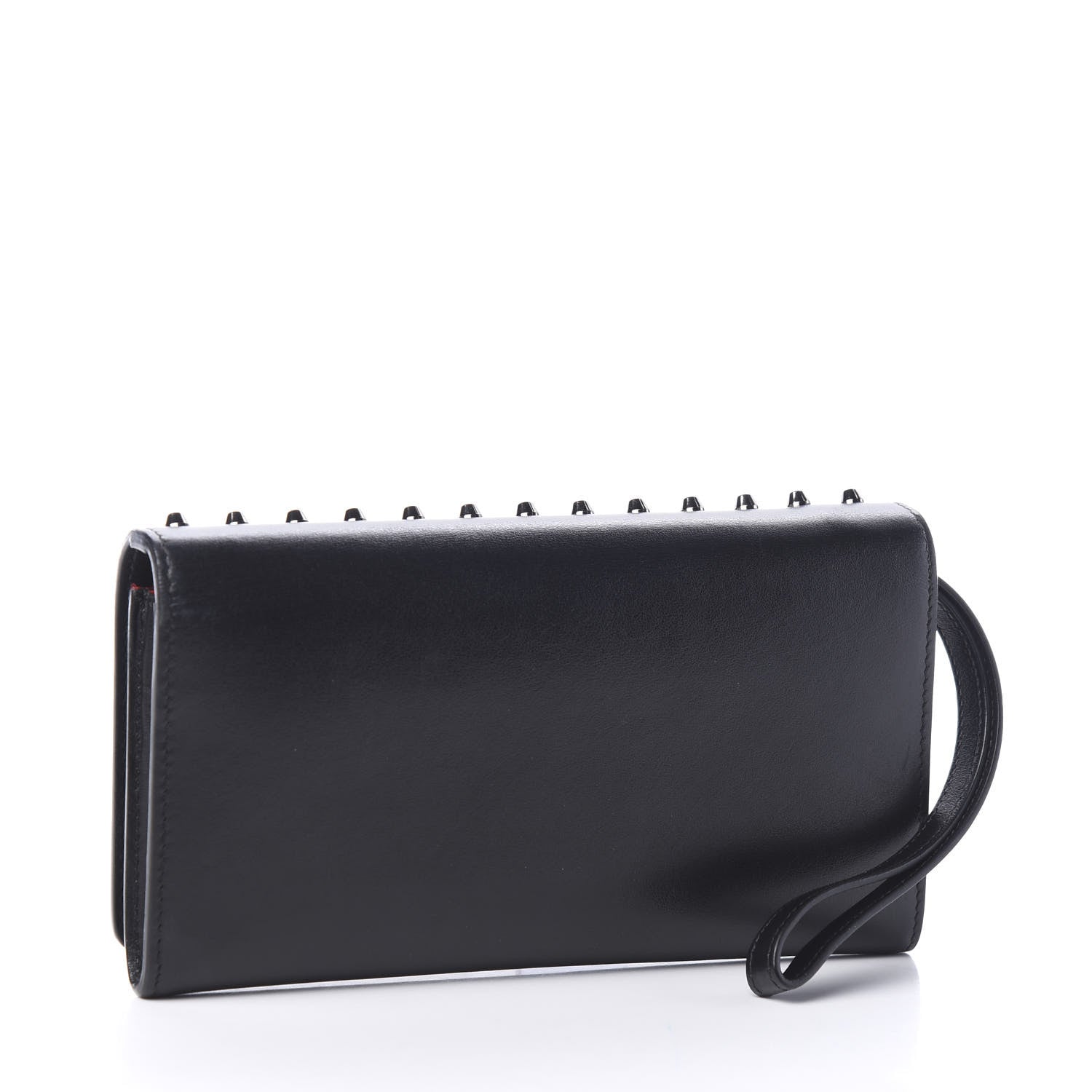 Christian Louboutin Calfskin Macaron Spiked Flap Wallet Black 2 of 8