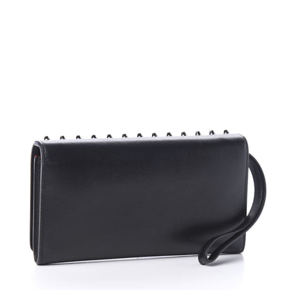 Christian Louboutin Calfskin Macaron Spiked Flap Wallet Black 2 of 8