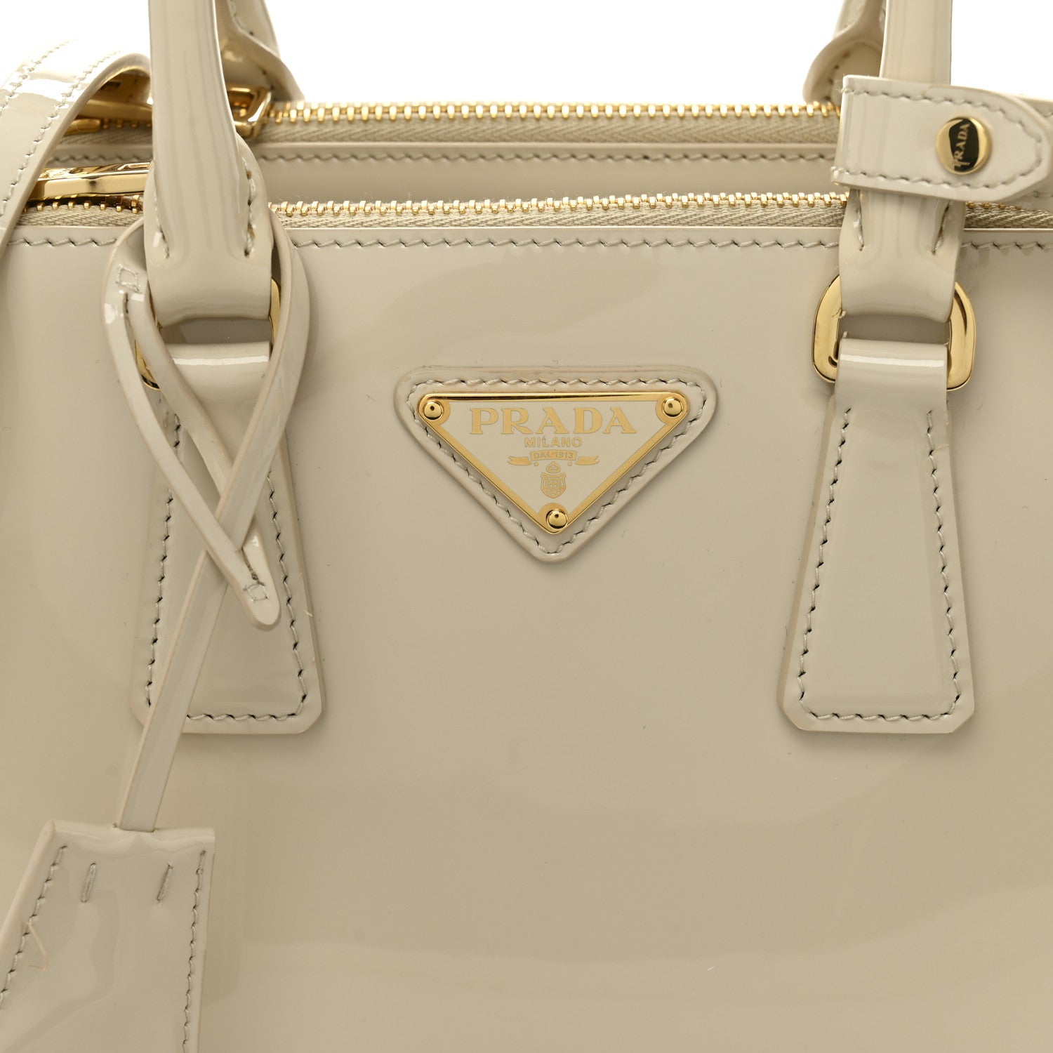 Prada Vernice Mini Galleria Double Zip Tote Avorio 7 of 10