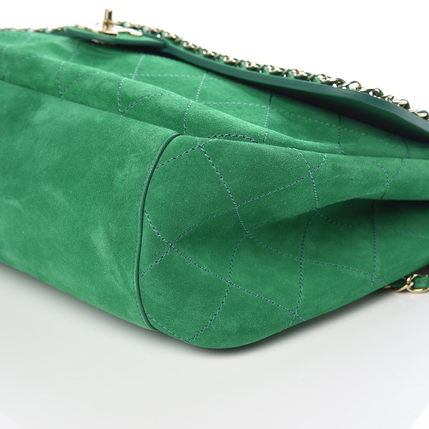 x Pharrell Williams Suede Lambskin XXL Flap Bag Green