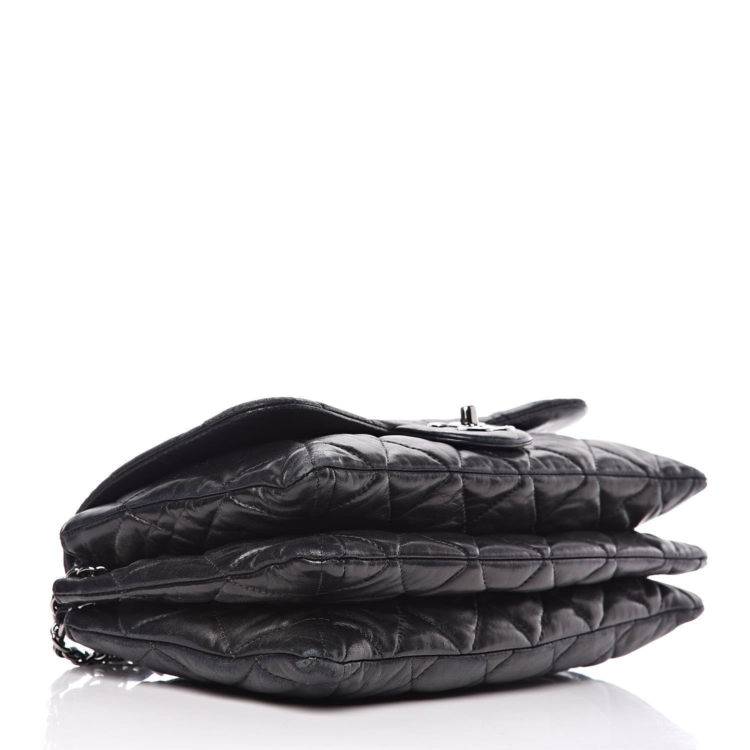 Chanel Lambskin Quilted 3 Accordion Flap Bag Black 4 of 13