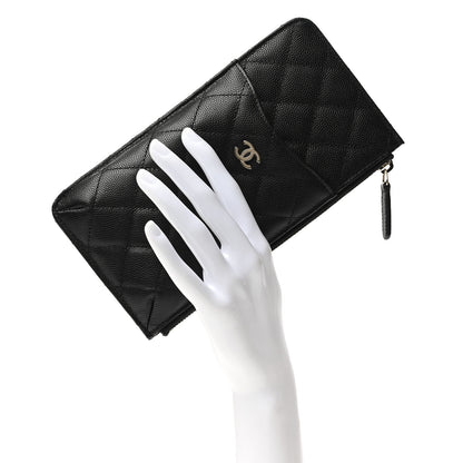 Chanel Caviar Quilted Classic Flat Wallet Pouch Black 2 of 8