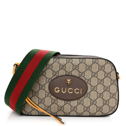 Gucci GG Supreme Monogram Web Neo Vintage Shoulder Bag Beige New Acero Crop 1 of 10