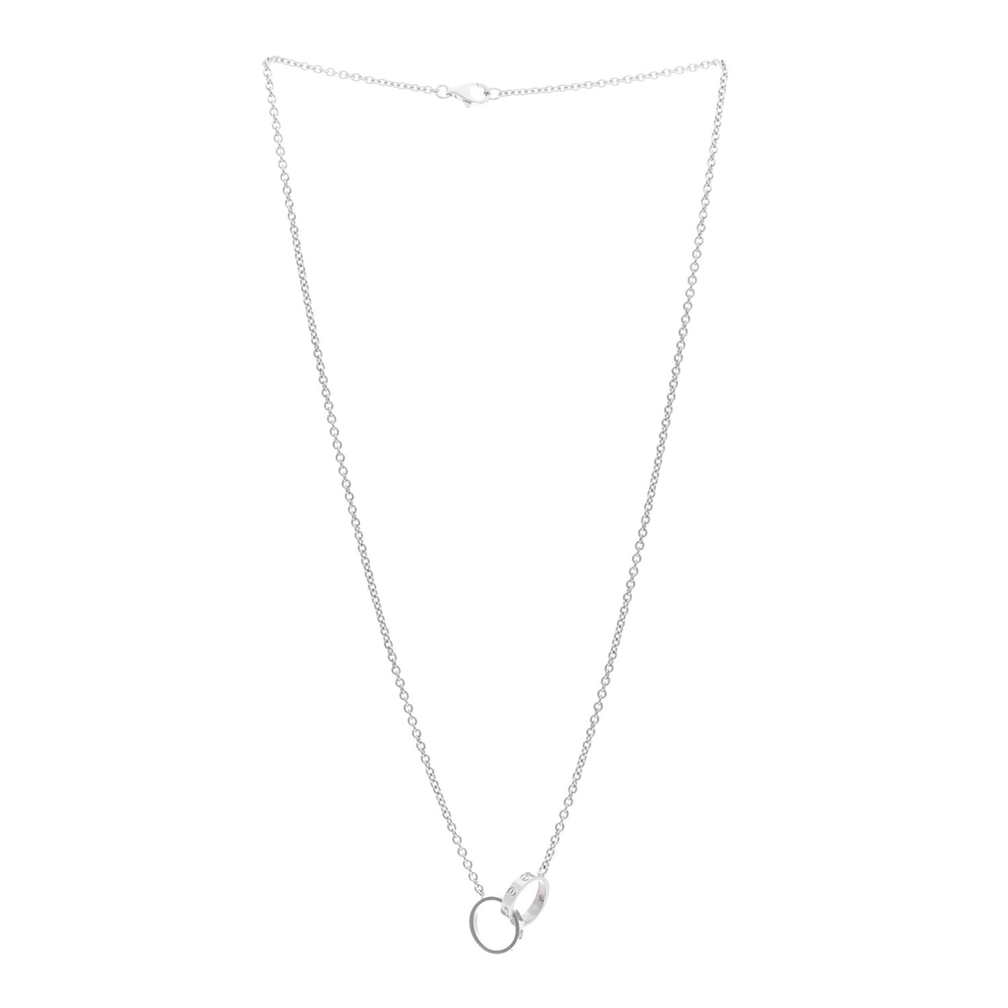 18K White Gold Interlocking LOVE Necklace