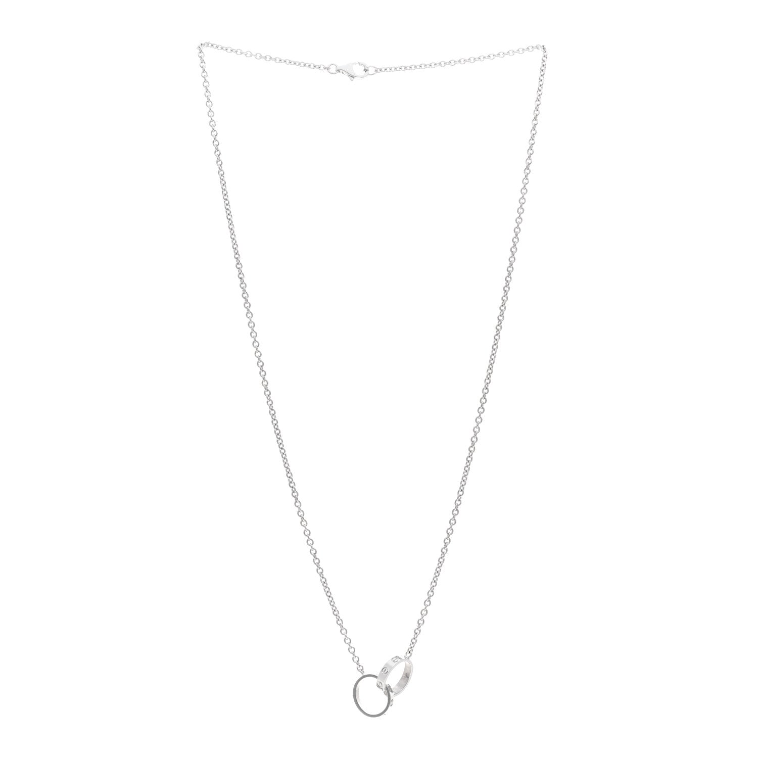 Cartier 18K White Gold Interlocking LOVE Necklace 3 of 4