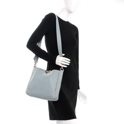Valentino Garavani Pebbled Calfskin Small Rockstud Flip-Lock Messenger Bag Nube 2 of 7