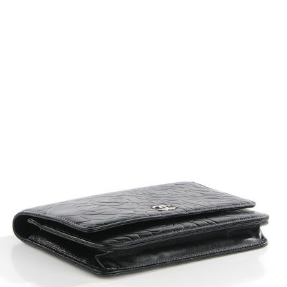 Chanel Lambskin Camellia Wallet on Chain WOC Black 4 of 9