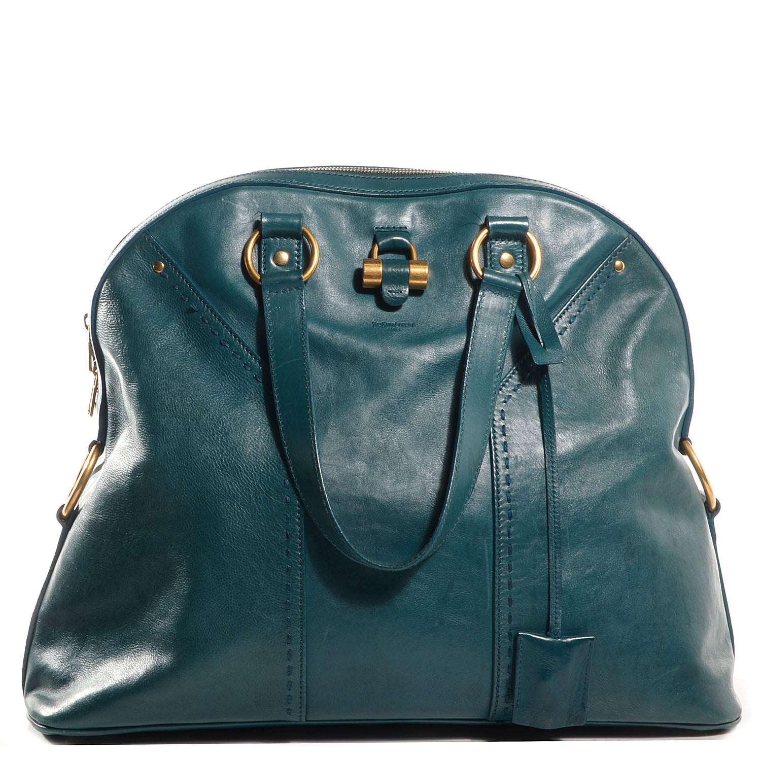 Saint Laurent Leather Oversized Muse Turquoise 1 of 9