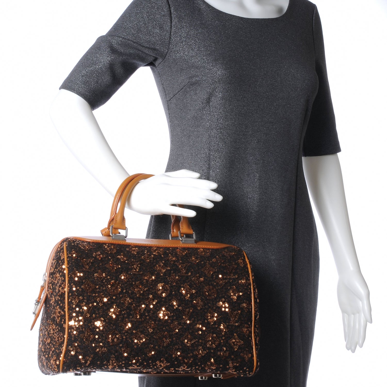 Louis Vuitton Sequin Monogram Sunshine Express Speedy Gold 2 of 7