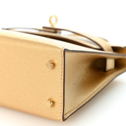 Hermes Metallic Chevre Chamkilight Mini Kelly Sellier 20 Dore 9 of 11