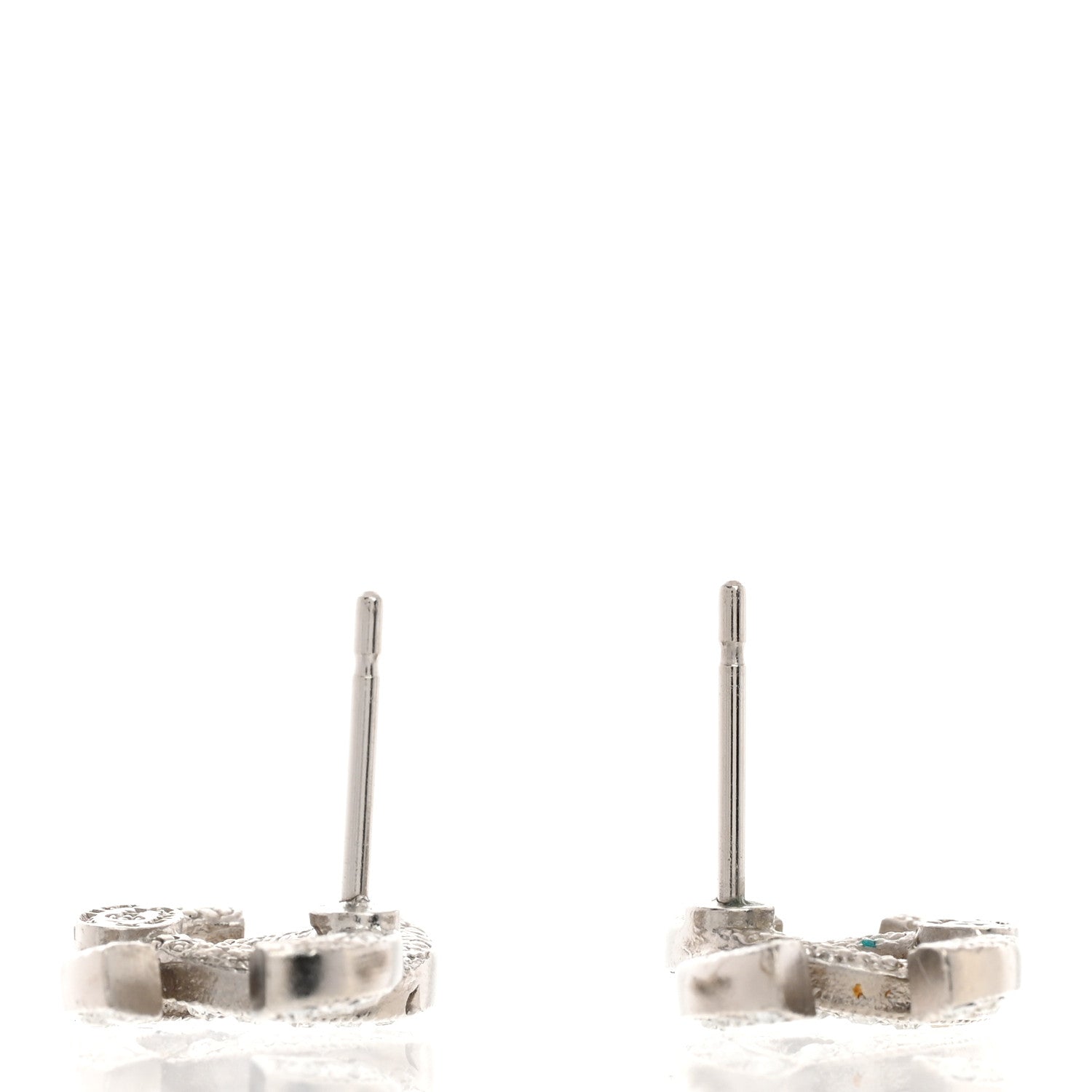 Chanel Crystal Mini CC Earrings Silver 3 of 4