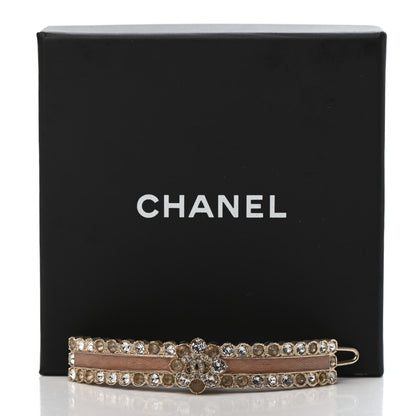 Chanel Crystal CC Hair Clip Barrette Gold 4 of 4