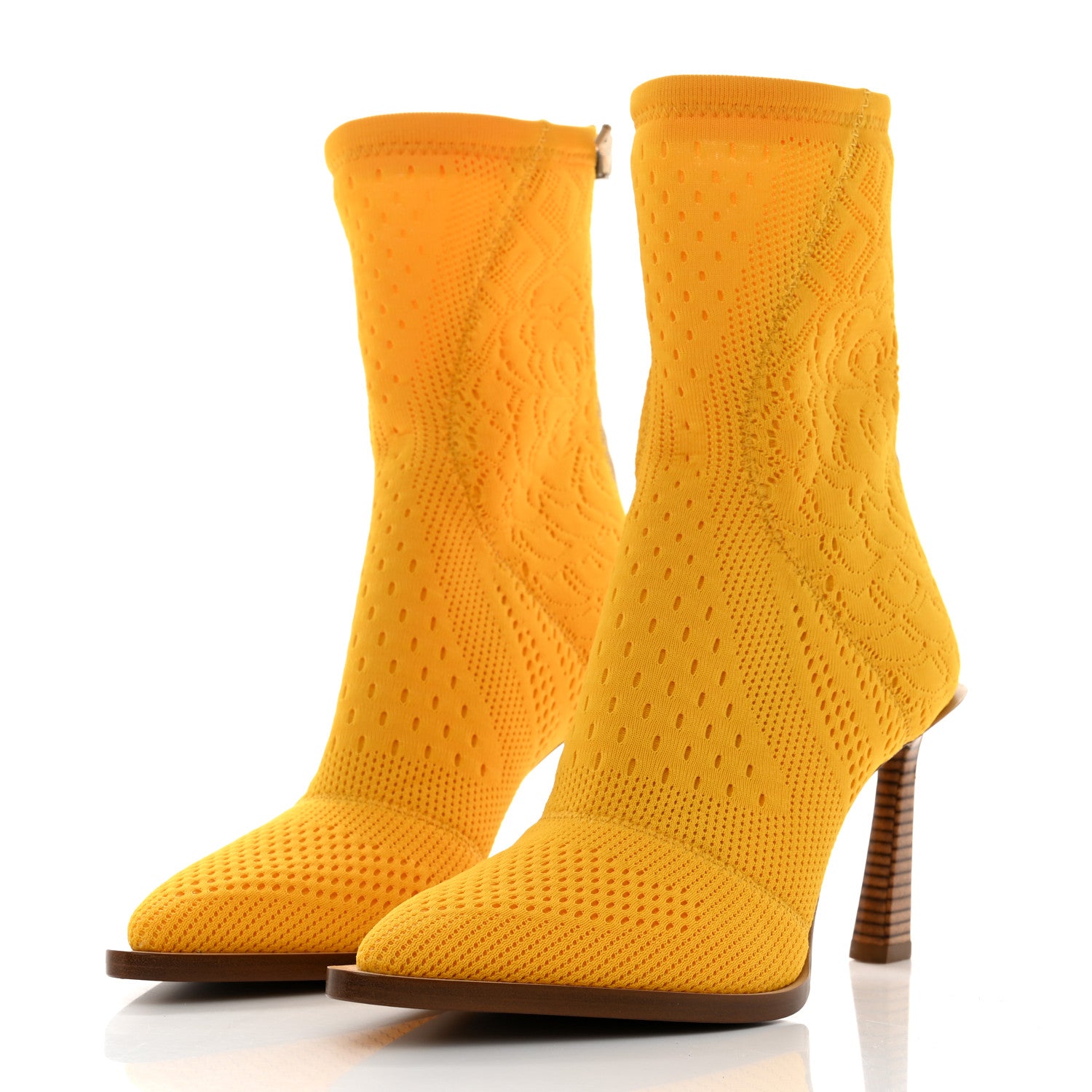 Fendi Technical 3D Mesh FFrame Ankle Boots 38.5 Reggae 3 of 7