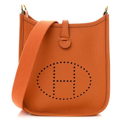 Hermes Taurillon Clemence Evelyne TPM Orange 1 of 10