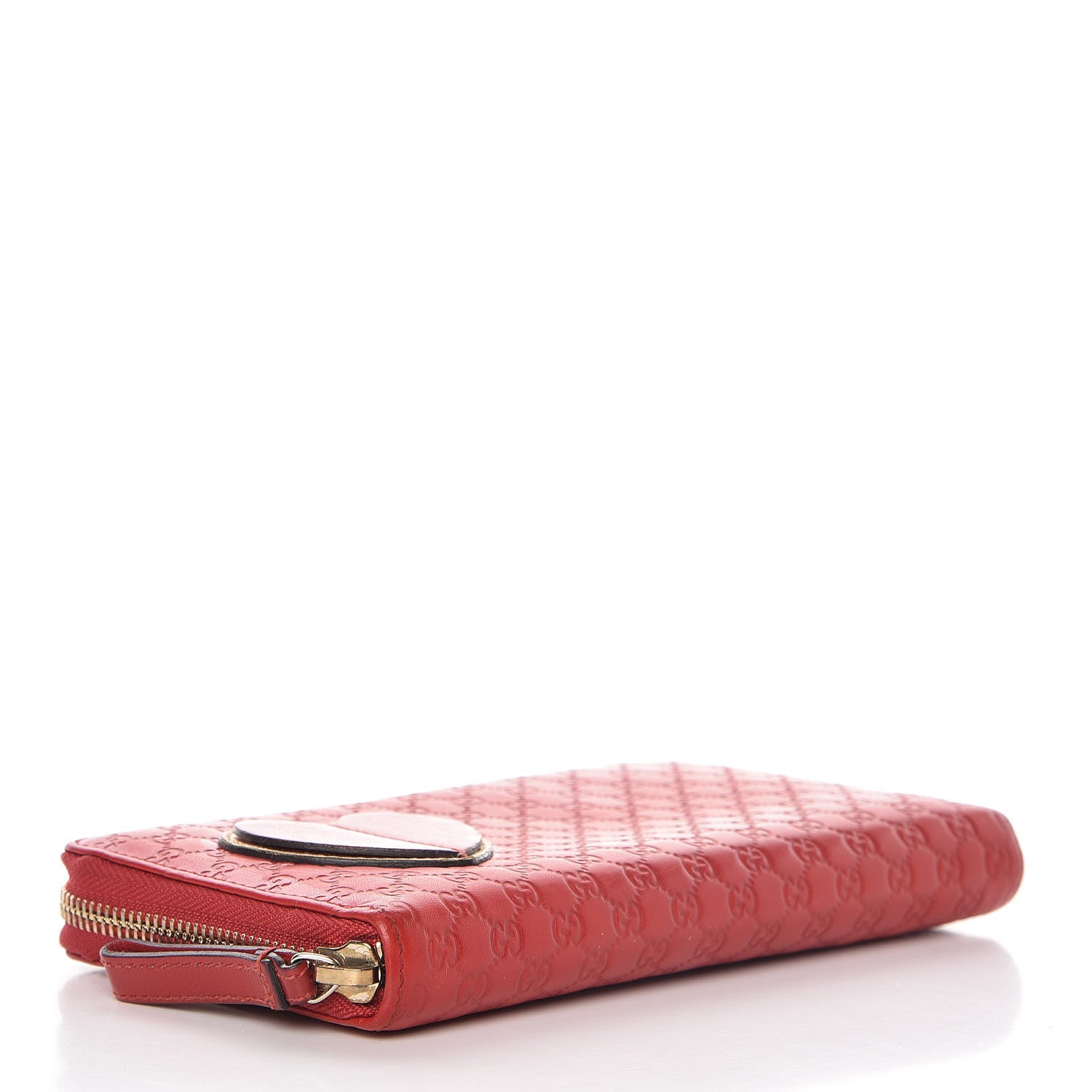 Gucci Microguccissima Heart Zip Around Wallet Red 4 of 12
