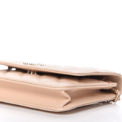 Chanel Caviar Quilted Coco Candy Wallet On Chain WOC Beige 7 of 12