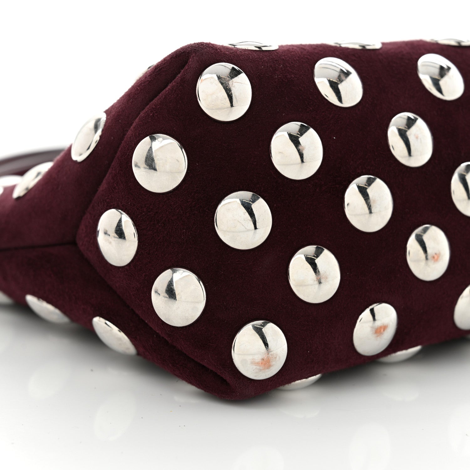 Khaite Suede Studded Lina Crossbody Bag Rouge Noir 7 of 9