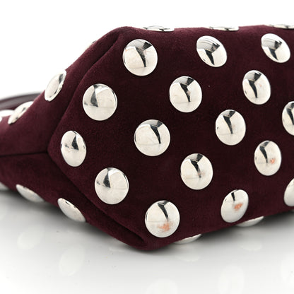 Khaite Suede Studded Lina Crossbody Bag Rouge Noir 7 of 9