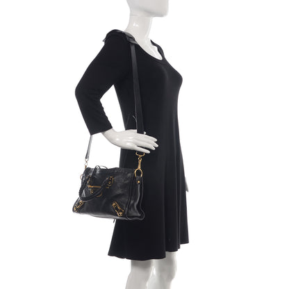 Balenciaga Chevre Gold Metallic Edge Hardware S City Black 2 of 12