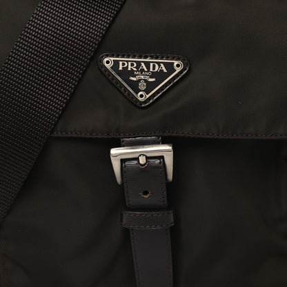 Prada Nylon Vela Saffiano Single Buckle Messenger Shoulder Bag Brown 7 of 10