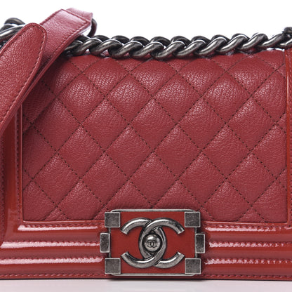 Chanel Goatskin Quilted Patent Small Duo Boy Flap Red 10 of 10