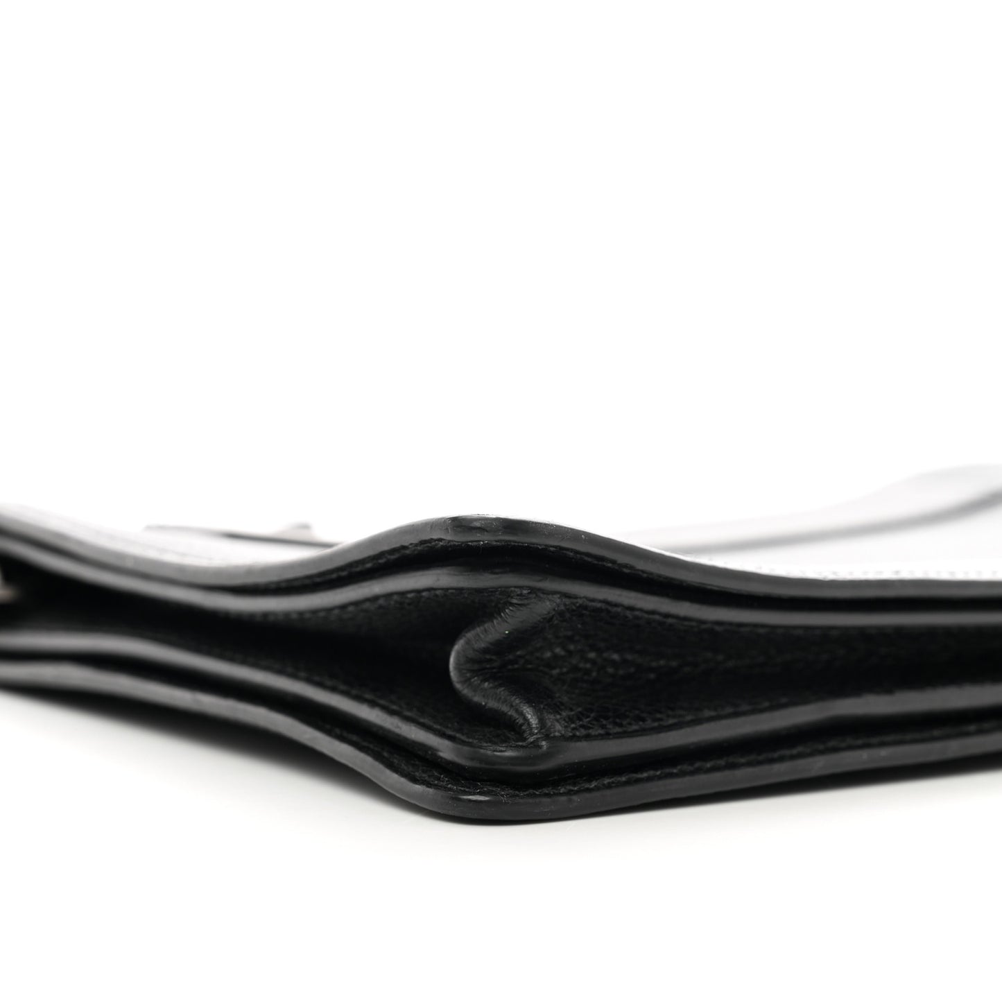 Vitello Daino Wristlet Pouch Black
