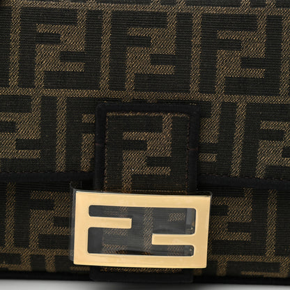 Fendi Fabric Jacquard FF 1974 Medium Baguette Tobacco Moro Black 8 of 10