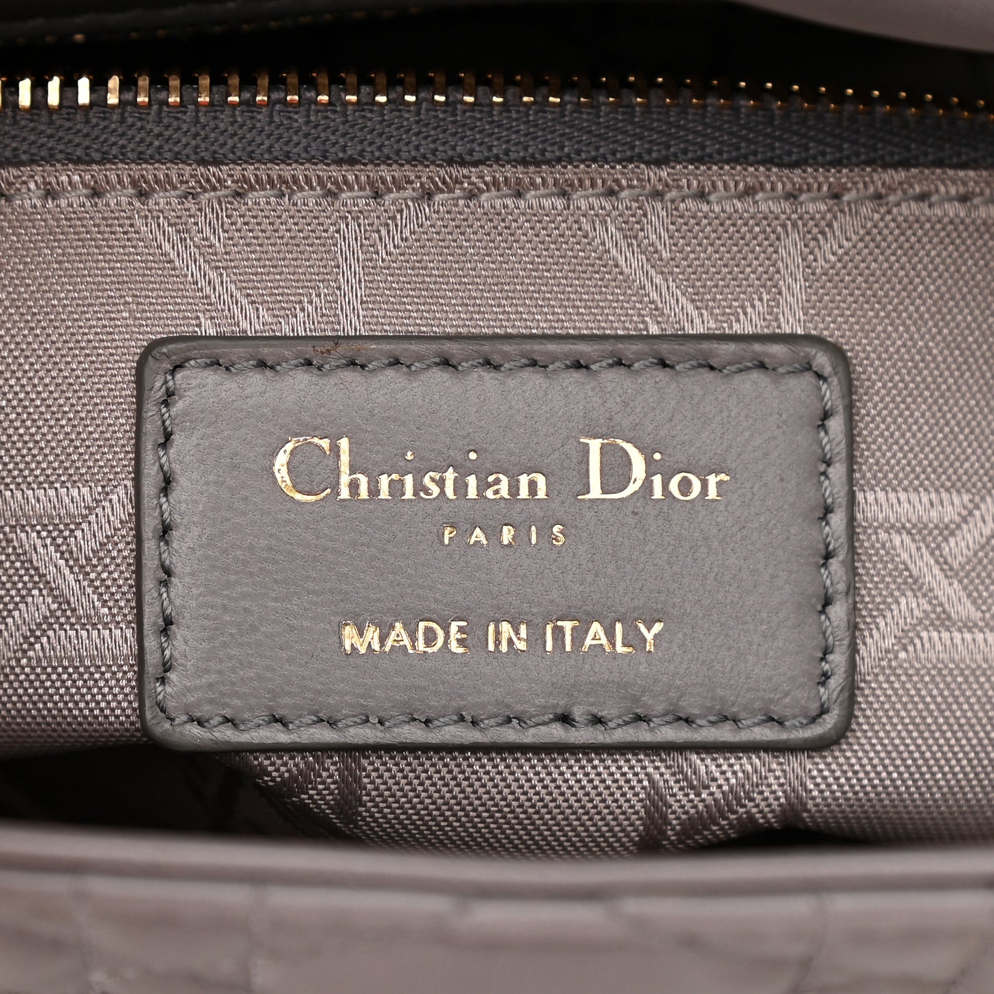 Lambskin Cannage Small Lucky Badges My Lady Dior Grey