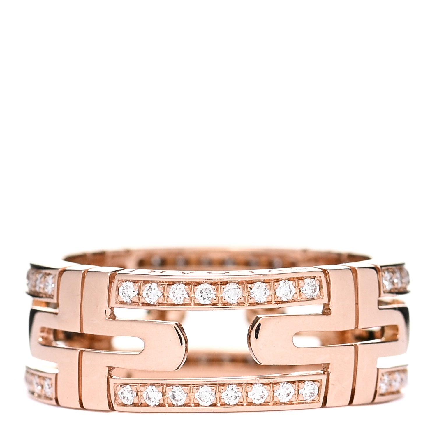 Bulgari 18K Rose Gold Diamond Parentesi Ring 56 7.5 3 of 4