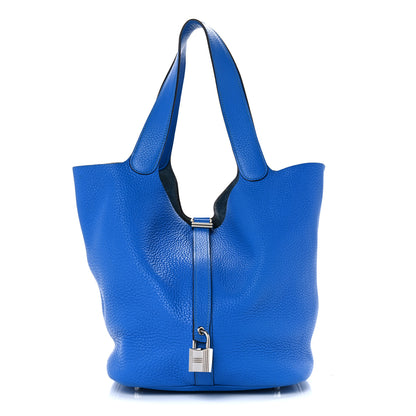 Hermes Taurillon Clemence Picotin Lock 26 GM Bleu Frida 1 of 15