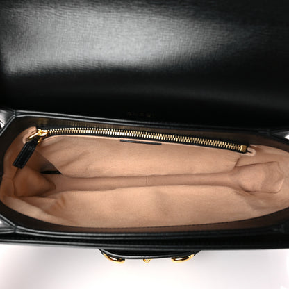 Gucci Textured Calfskin Horsebit 1955 Shoulder Bag Black 5 of 9