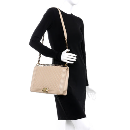 Chanel Calfskin Quilted Large Boy Flap Beige 2 of 19