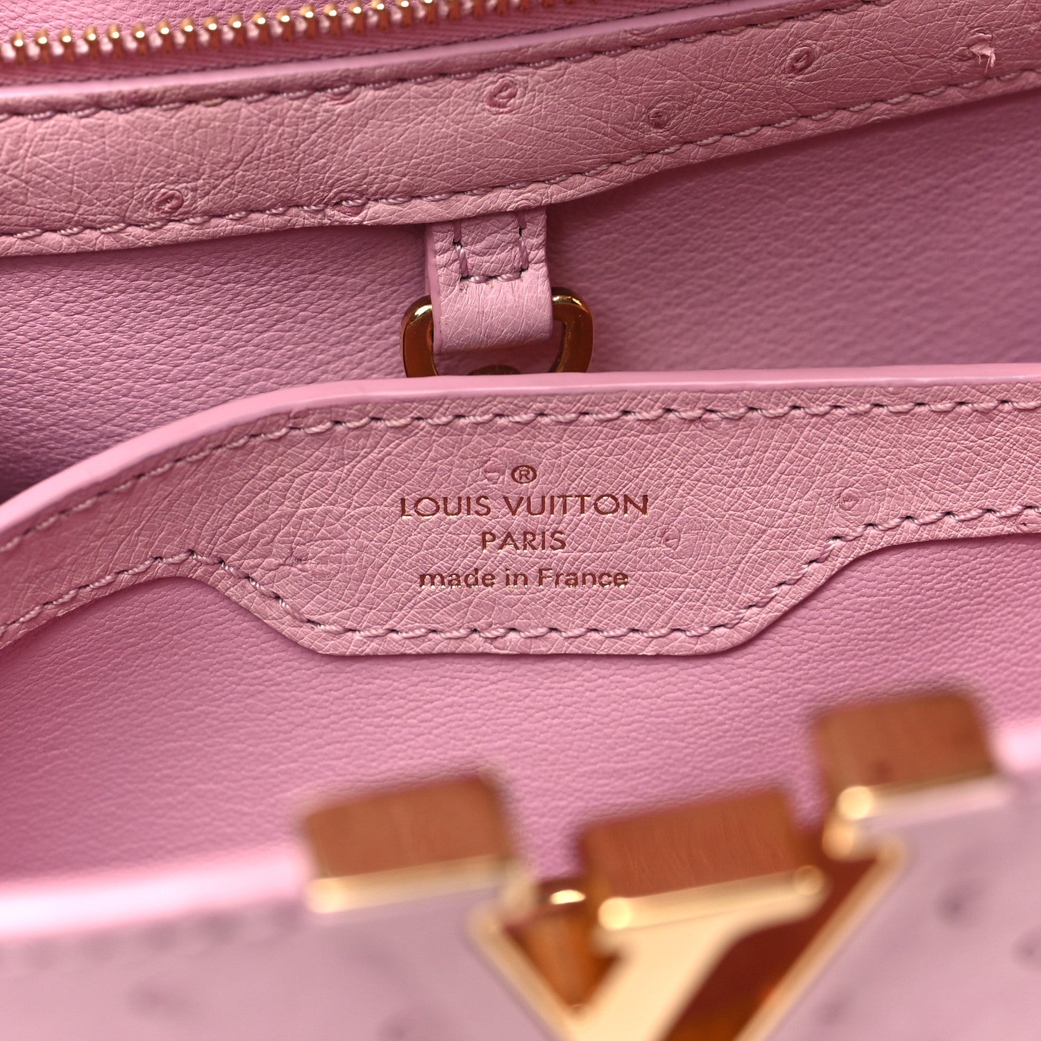 Louis Vuitton Ostrich Capucines BB Rose Calypso 6 of 10