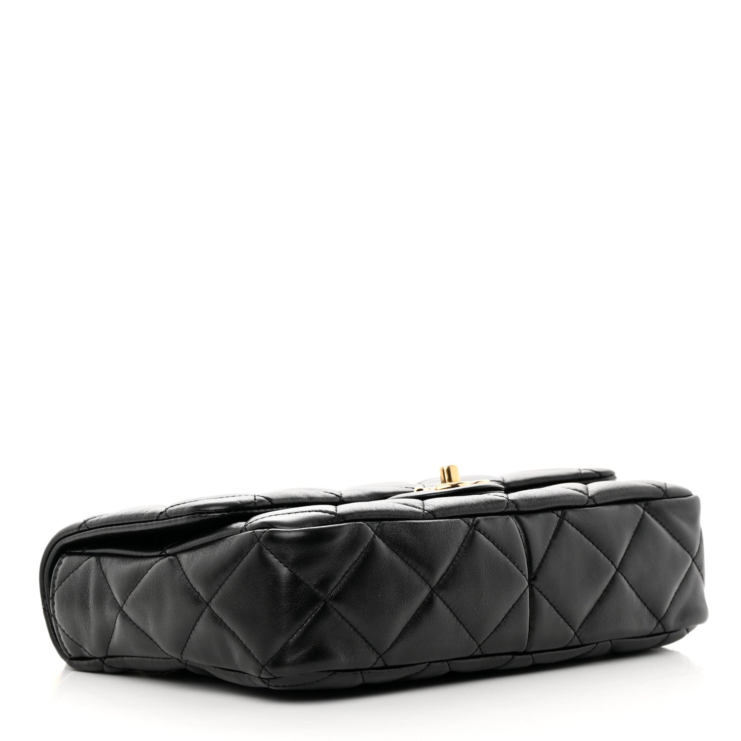 Lambskin Quilted Large CC Funky Town Flap Black