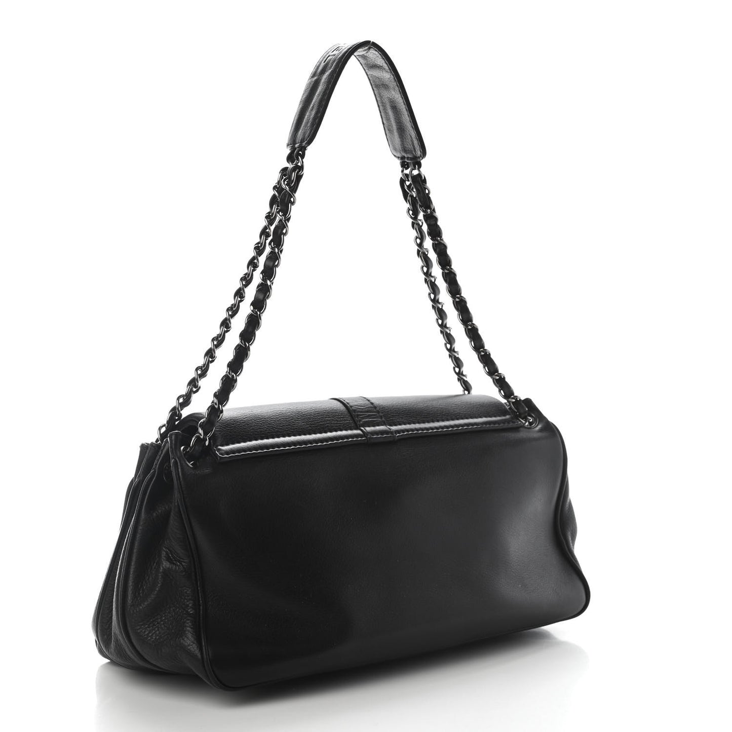 Caviar Mademoiselle Lock Accordion Flap Black