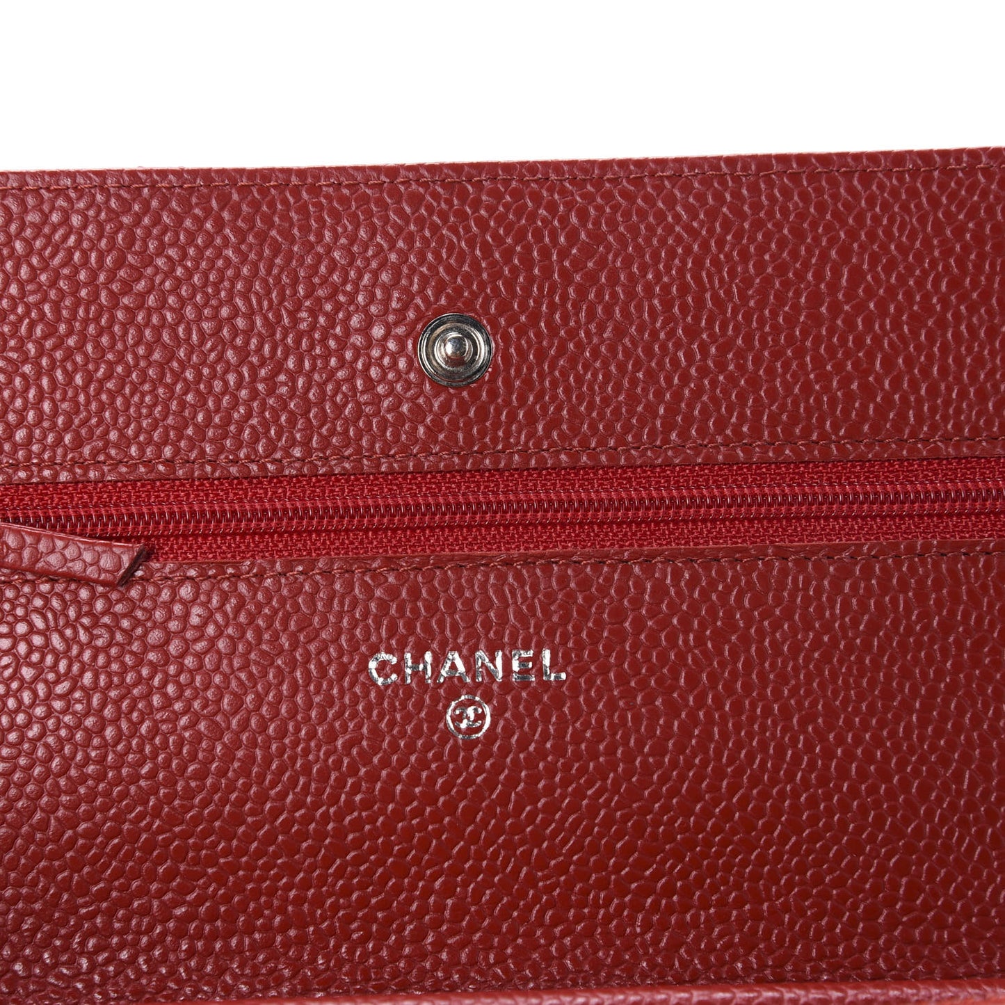 Caviar Quilted Wallet on Chain WOC Red