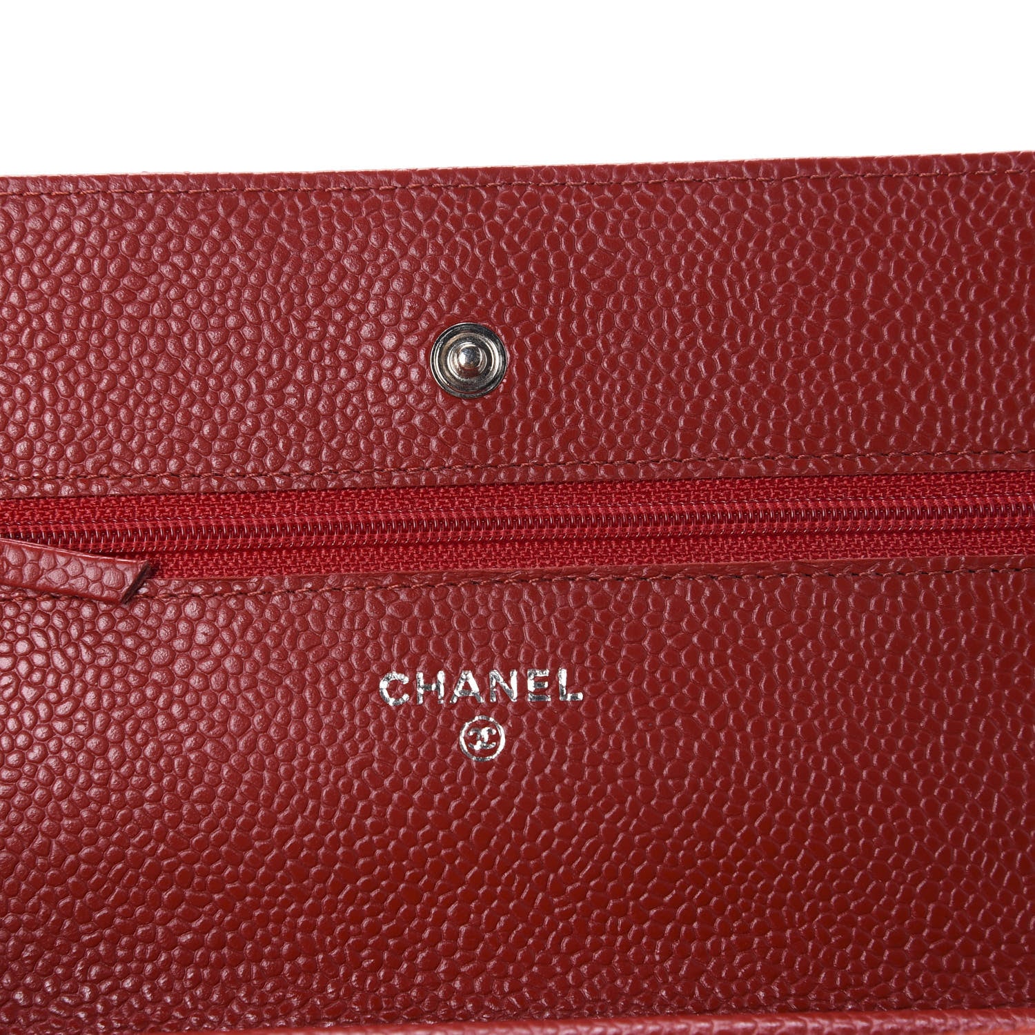 Chanel Caviar Quilted Wallet on Chain WOC Red 9 of 13