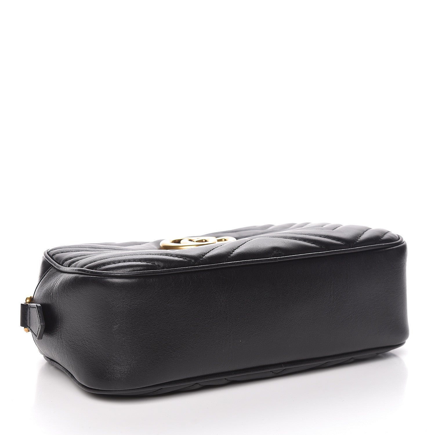 Gucci Calfskin Matelasse Small GG Marmont Chain Shoulder Bag Black 4 of 12