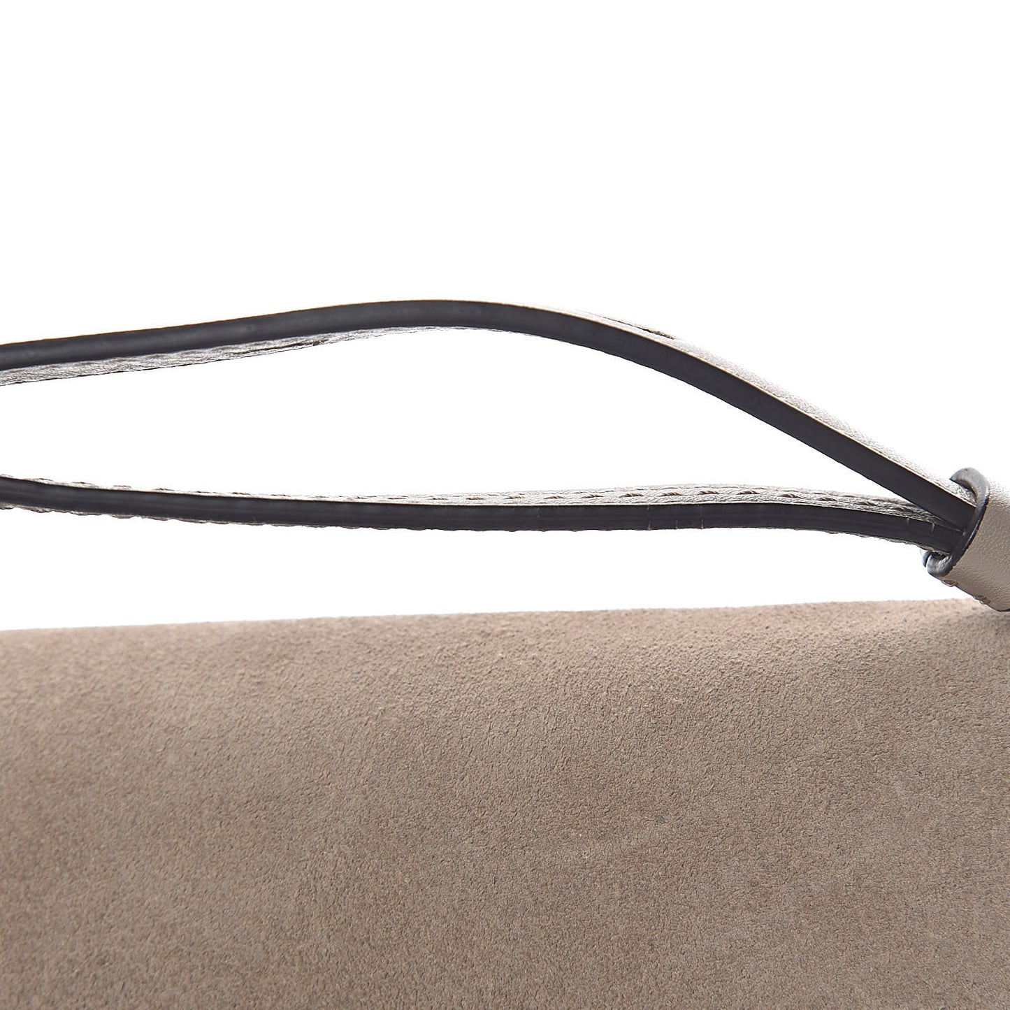 Suede Calfskin Small Faye Shoulder Bag Motty Grey