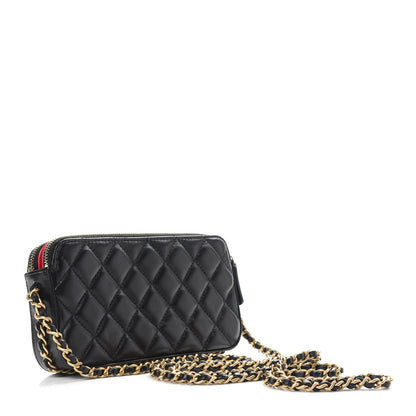 Chanel Lambskin Quilted Small Clutch With Chain Black 3 of 9