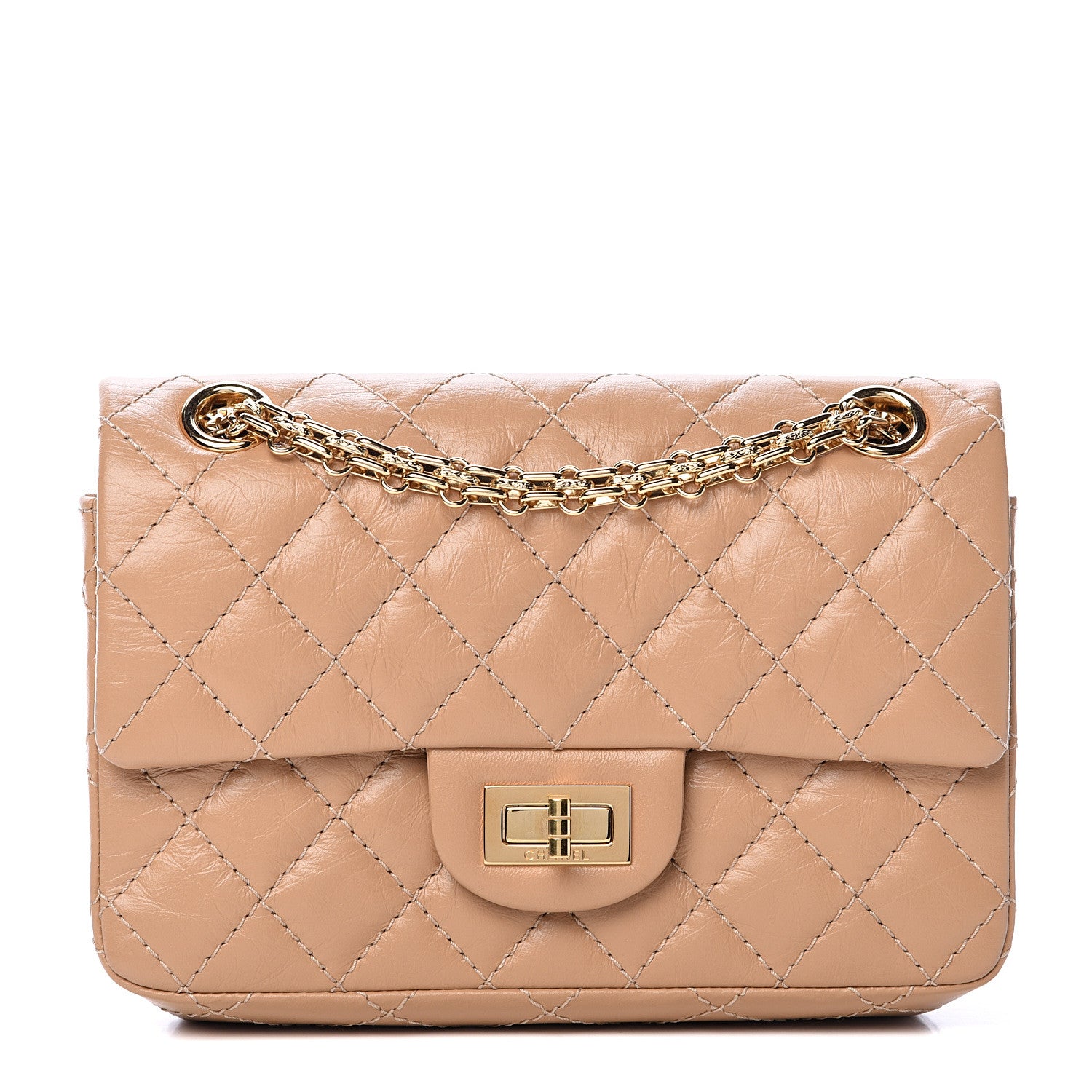 Chanel Aged Calfskin Quilted 2.55 Reissue Mini Flap Beige 1 of 11