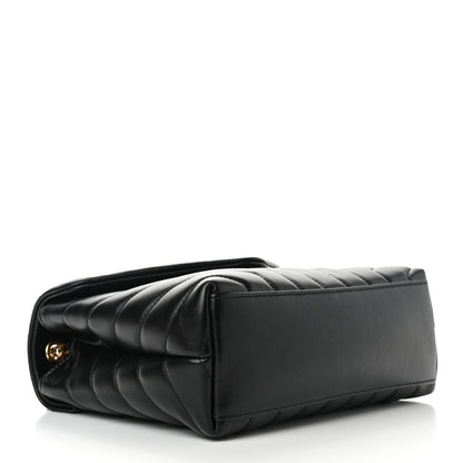 Saint Laurent Calfskin Y Quilted Monogram Small Loulou Chain Satchel Black 3 of 8